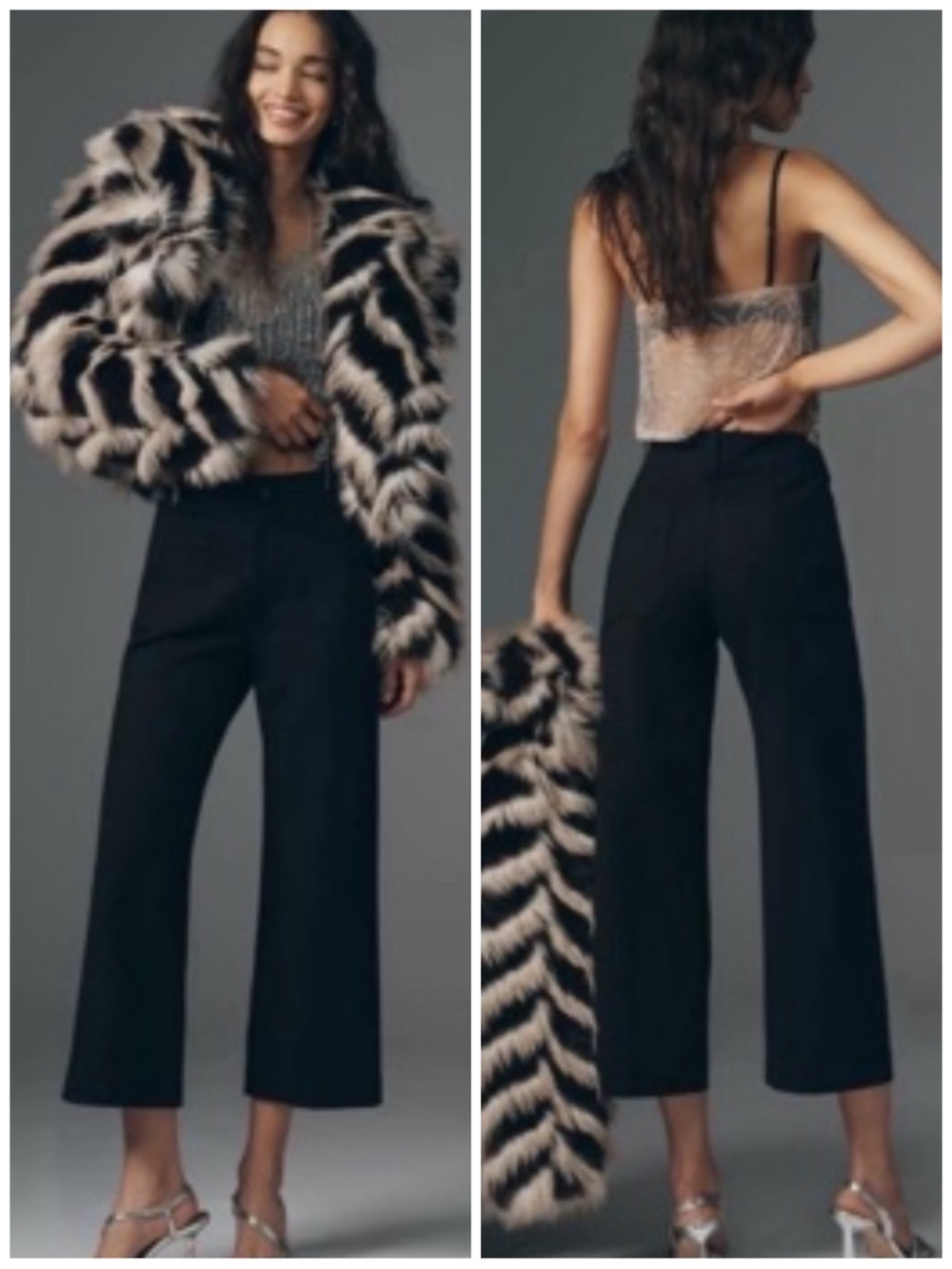 Anthropologie Maeve The Colette Cropped Wide Leg Pants 25 Magic Fabric In Black